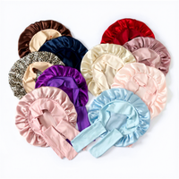 Bonnet de nuit en soie de mûrier 100 % naturelle de qualité supérieure pour femmes, idéal pour les cheveux bouclés, protection nocturne