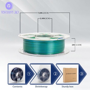 Lụa Tri màu PLA Filament 1.75 mét 3D máy in ánh sáng vàng + Bầu trời màu xanh + Fuchsia 3D Filament 1kg PLA lụa Nhiều màu PLA Filament - Product Image 4