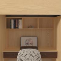 Lit mezzanine en bois avec bureau intégré, armoire de rangement, lit mezzanine convertible en bois pour garçons et filles, utilisé dans la chambre, l'hôtel, l'appartement