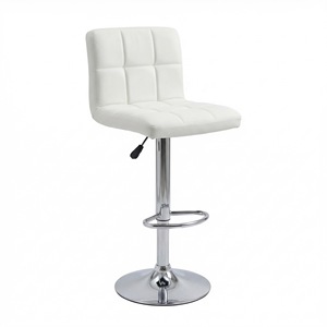 Sgabello da <span class=keywords><strong>Bar</strong></span> in Pelle PU Stile Nordico, Sedia Girevole Regolabile con Schienale Morbido per Casa, <span class=keywords><strong>Bar</strong></span>, Ristorante <span class=keywords><strong>e</strong></span> Uso Commerciale - Product Image 1
