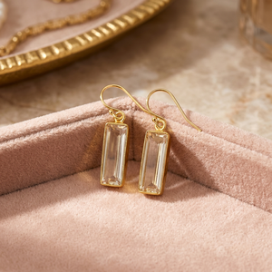 ต่างหูเงินแท้ทำมือประดับคริสตัลควอตซ์สไตล์โบโฮชุบโรเดียม - Product Image 2