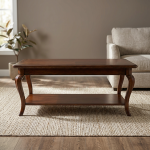 Traditional Farmhouse Wood Coffee <b>Table</b> with <b>Storage</b> Shelf Movable <b>Side</b> <b>Table</b> for Living Room Furniture - Product Image 3