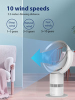 Ventilateur sans pales Angelo QG-103 à commande numérique, en plastique, faible bruit, portable, pour table, avec télécommande et minuterie, fabriqué au Guangdong