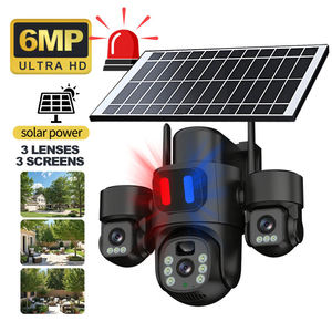 Outdoor <span class=keywords><strong>Wifi</strong></span> Solar <span class=keywords><strong>Camera</strong></span> Drie Lens Bewegingsdetectie Rood Blauw Alarm Ip66 Waterdichte Beveiliging Zonne-<span class=keywords><strong>Camera</strong></span> 4G Simkaart - Product Image 3