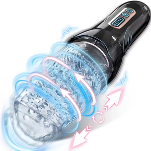 Vibrador Masculino de Doble Motor con Manos Libres, 10 Vibraciones Fuertes, Copa de Masturbación con Succión - Product Image 1