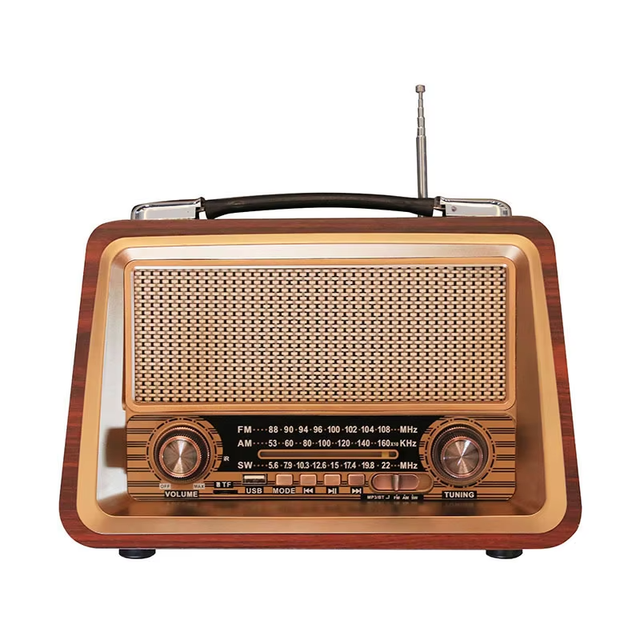 Retro Wooden FM AM SW Radio Speaker Portable BT MP3 USB TF Card Player Vintage Mini Loudspeaker for Home Outdoor Elderly
