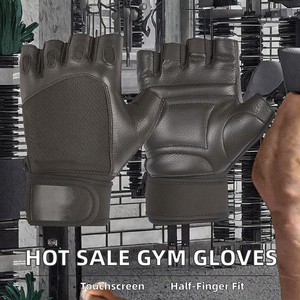Hot Sale Price Leather Thermal <b>Touchscreen</b> Eco-Friendly Breathable Durable Plain Half Finger Weight Lifting Gym <b>Gloves</b> Unisex - Product Image 2