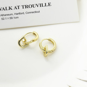 <b>Huggie</b> Earrings Geometric Shape Gold <b>Silver</b> Rose Gold Copper Alloy Party Women Fashion Jewelry - Product Image 3