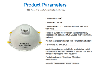Masque FFP2 de haute qualité avec valve respirante, type coupelle, avec sangle pour la tête, demi-masque filtrant les particules pour usage industriel - Product Image 3