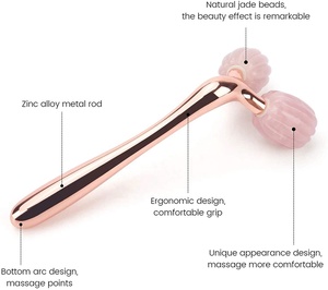 Masseur rotatif en quartz, <span class=keywords><strong>sculpteur</strong></span> facial 3D en jade naturel rose pour soins de beauté et de santé personnels, sûr pour la peau - Product Image 2
