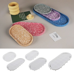 CARATTE 5 Sizes Oval Dish Plate Gypsum <strong>Tray</strong> Mold Silicon Mold for <strong>Cement</strong> <strong>Tray</strong> - Product Image 3