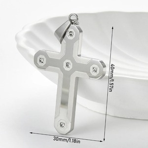 สร้อยคอจี้รูปกางเขน ดีไซน์ไม่ซ้ำใคร สำหรับผู้หญิงและผู้ชาย ทำจากสแตนเลส สีทอง/สีเงิน แฟชั่นเครื่องประดับสำหรับสวมใส่ทุกวัน หรือในงานปาร์ตี้ - Product Image 2