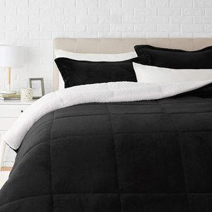 KOSMOS Solid Color Ultra-Soft Minky Fleece Sherpa Reversible <strong>Comforter</strong> Wholesale Queen <strong>Bed</strong> <strong>Comforter</strong> Sets Velvet Bedding Sets - Product Image 4