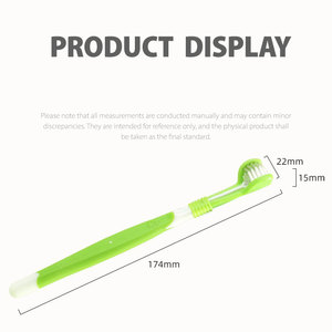 软塑料宠物牙刷带360度环绕刷口腔清洁用品保护牙床三面设计为狗猫 - Product Image 5