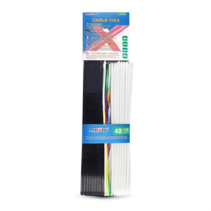 Attaches de câbles 3,6x150mm, 40 pièces, noir et blanc, pour l'organisation du câblage électronique automobile - Product Image 2