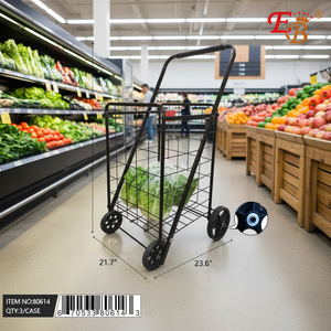 Carrito de Compras Plegable de Acero de 42"X 22"X 24" (3 Piezas) para Supermercado con Cestas y Carritos - Product Image 3