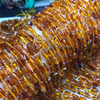 Perles d'ambre naturelles, perles de pierre orange, utilisées pour la fabrication de bijoux DIY (bracelets et colliers)