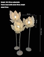 Lampu LED Dekorasi Pernikahan Bentuk Teratai 3Pcs Set Lampu Bunga LED untuk Salon Acara Liburan Tata Letak Panggung Dekorasi Lorong Jalan