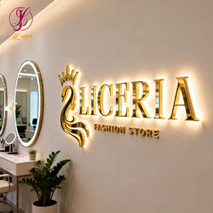 Insegne LED Personalizzate per Attività Commerciali, Insegna 3D <span class=keywords><strong>in</strong></span> Acciaio Inox Illuminata a LED, Insegna per Parrucchiere <span class=keywords><strong>con</strong></span> Lettere Illuminate a LED - Product Image 3