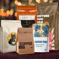 Sac de café personnalisé avec valve et fermeture à glissière imprimé fond plat debout sac d'emballage en plastique 500G pochette en mylar mat feuille d'aluminium