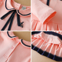 Vestidos Casuales de Primavera para Niñas, Vestidos para Niñas, Vestido Camisero con Cuello Camisero y Pliegues para Bebés, de 6 a 14 Años