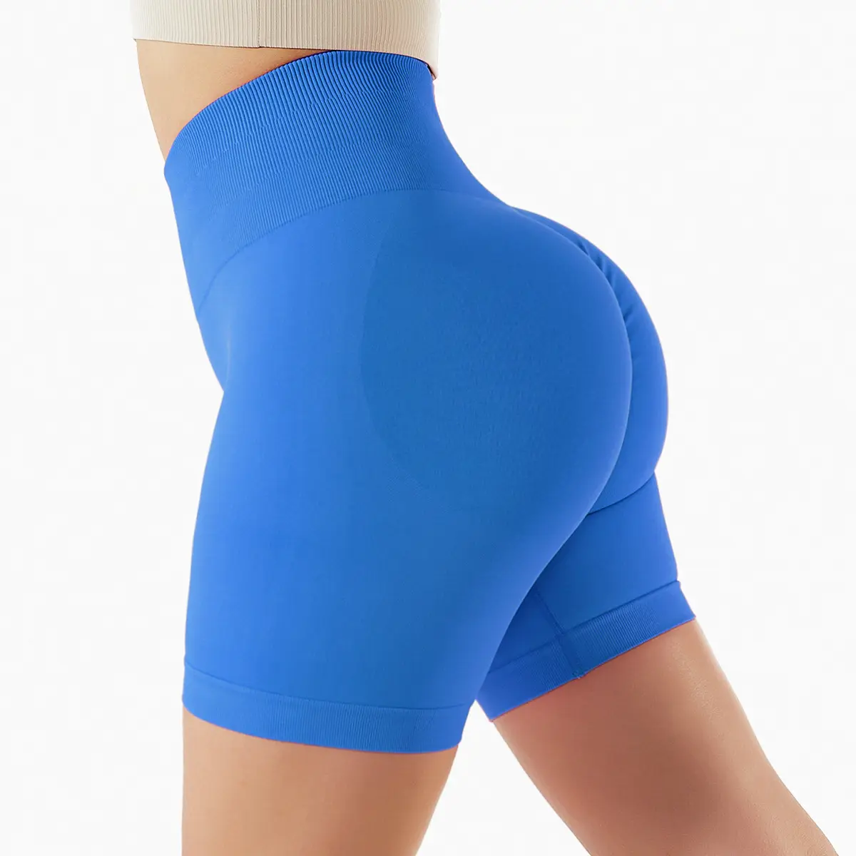 Prêt à Expédier Vente Chaude Sports Running Fitness Gym Taille Haute Pantalon De Yoga Court Pour Les Femmes