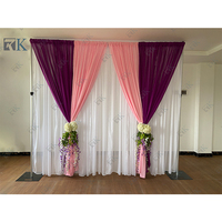 Supports de rideaux réglables en aluminium argenté pour toiles de fond, multi-tissus, pour mariages, salons professionnels, cabines photo, garantie 3 ans RK