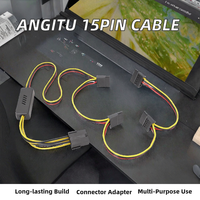 Adaptador Angitu de 15 Pines para Portátil con Cable de Alimentación GPU de 6 Pines/8 Pines a SATA 12V a 5V PCIE 1x2x3x4xSata, Aislamiento de PVC para Computadora