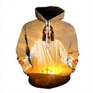 Sudadera con Capucha Estampada Digitalmente con Diseño de Jesús, Ecológica, para Hombre, Informal, Divertida, a la Moda, Talla Grande, 2024 - Product Image 4