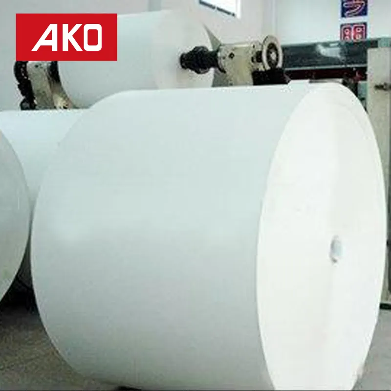 Venta al por mayor de etiquetas de papel térmico directo, material de papel autoadhesivo adhesivo, rollos gigantes de papel térmico directo