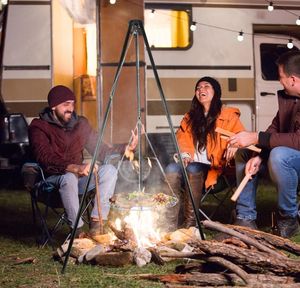 Portable <b>Tripod</b> <b>Camping</b> Grill With Adjustable Chain Outdoor <b>Fire</b> Grill for <b>Camping</b> and Backyard Cooking - Product Image 6