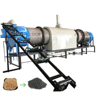 Four de carbonisation de charbon à haute température continu, sans fumée, pour la carbonisation des coques de riz, avec tambour rotatif et contrôle PLC