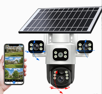 Telecamera Solare a Tre Lenti 6MP con Visione Notturna a Colori, Impermeabile, Audio Bidirezionale, Rilevamento Movimento, Controllo Remoto da Cellulare per Esterni