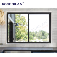 Ventana Corredera para Casa Rogenilan, Antirrobo, Impermeable, con Malla, Reemplazo Residencial de Ventanas de Aluminio y Vidrio