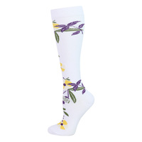 En stock, chaussettes de compression sportives personnalisées avec logo, motif personnalisé, respirabilité, soutien de la circulation, compression 15-20 mmHg