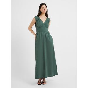 Robe extra longue 100% coton, col en V, sans manches, fermeture éclair cachée, lacets - Product Image 6