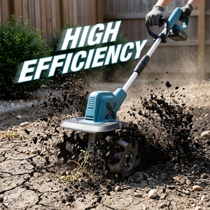 Motoculteur de jardin sans fil professionnel 21V sans balais, cultivateur électrique portable et décompacteur de sol de 200 mm de largeur pour ferme et jardin - Product Image 4