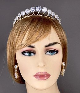 OEM/ODM Queen Maxima Diadème et Boucles d'oreilles en Zircon Hollandais, Ensemble Couronne de <span class=keywords><strong>Mariage</strong></span> Tendance <span class=keywords><strong>Or</strong></span>/Argent - Product Image 3