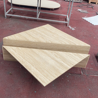 Ensemble de tables basses gigognes en travertin naturel, style moderne et minimaliste, avec table d'appoint géométrique en dalle, pour mobilier de salon de luxe (OEM/ODM)