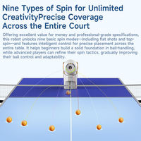 Robot de tennis de table portable Pusun Dora Mini, lanceur automatique de balles de ping-pong pour l'entraînement à domicile ou en club