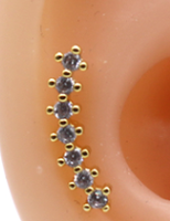 Gaby anting bedah baja 316L, dapat disesuaikan zirkon 3A anting kancing Model tulang rawan Tragus tindik perhiasan tubuh untuk pernikahan