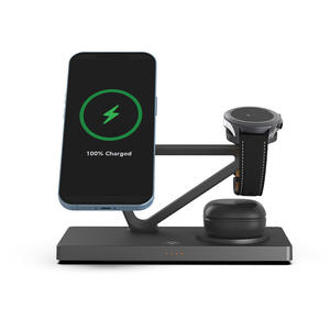 Regalos de negocios promocionales 5 en 1 Cargador inalámbrico 15W Fuerte magnético para iPhone para relojes <span class=keywords><strong>Samsung</strong></span> Estación de carga con luz - Product Image 5