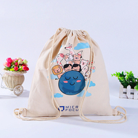Sac à dos en toile de coton personnalisé avec cordon de serrage, logo personnalisé par transfert thermique, pochette à chaussures écologique réutilisable, sac en coton promotionnel