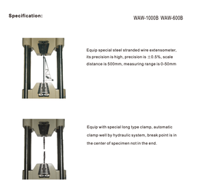 Machine d'essai universelle électro-hydraulique servo-contrôlée par micro-ordinateur WAW pour l'essai des brins d'acier et des matériaux géotechniques - Product Image 4