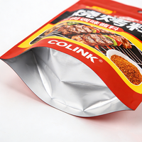Sachet Doypack Personnalisé Imprimé Qualité Alimentaire pour Épices, Doublé, Refermable avec Fermeture Éclair, pour Emballage de Poudre d'Assaisonnement BBQ avec Fenêtre Transparente
