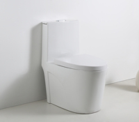 Salle de bain moderne de luxe en céramique toilette au sol siphon chasse d'eau WC monobloc toilette à double chasse