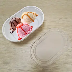 Custom food grade stir cereal cup chew yogurt cheese ice cream 400ML cups with lids