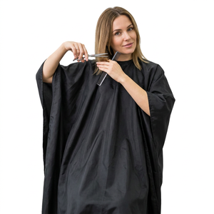 Capa de Peluquería Impermeable de Nailon, Cómoda, Resistente al Agua, de Poliéster, Negra, para Hombres y Mujeres - Product Image 2