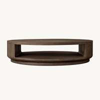 Juego de Mesa de Centro Redonda Moderna para Sala de Estar, Muebles de Madera de Alta Gama Hechos a Mano