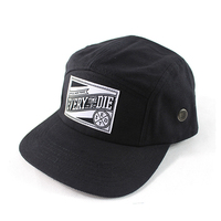 Casquette de baseball en sergé de coton 5 panneaux de haute qualité avec patch tissé, réglable, unisexe, pour le sport et les loisirs en extérieur